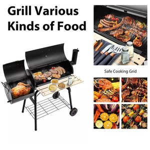 Outdoor Steel Charcoal Barbecue with Grill - Black by Wyld and Coco