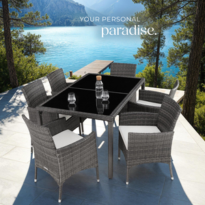Rattan Garden Furniture Set 61 With Protective Cover by tectake