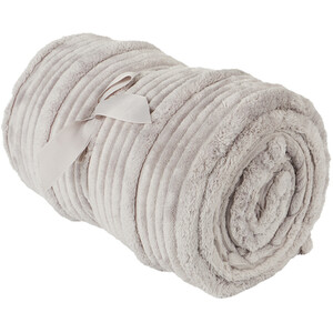 Brooklyn Plush Ribbed Throw - Silver