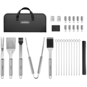30 Piece with Storage Case BBQ Tools Set - Silver by VonHaus