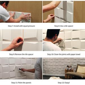 3D Wall Panels - White / Liam Design by WALPLUS