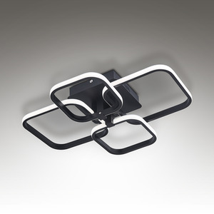 Multi-Square Chandelier Ceiling Light (Black Frame) - Black / 60W by Livingandhome