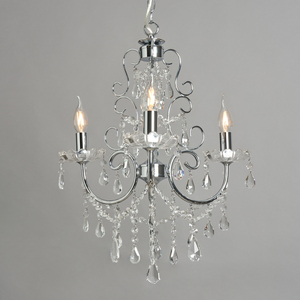 Madonna 3 Light Dual Mount Chandelier - Chrome by Litecraft