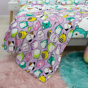 Squishmallows Playful Fleece Throw - Multicolour