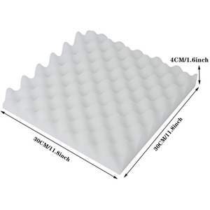 Set of 12 High-Density Flame-Retardant Acoustic Foam - White by Livingandhome