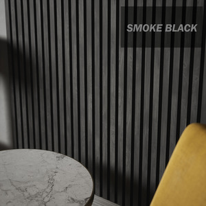 4x Wood Acoustic Slatted Wall Panels - Smoke Black by Aluxo