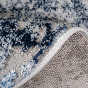 Silver Navy Blue Distressed Abstract Modern Textured Area Rug - Navy / 240cm by The Rug House