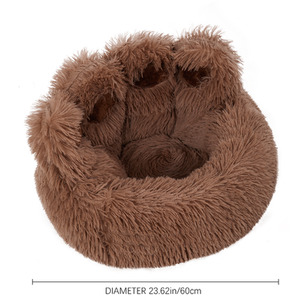 Cozy Bear Paw-Shaped Plush Dog Bed Cat Bed by Livingandhome