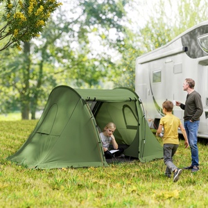 Outsunny Camping Tent with Living Area and 2 Bedrooms - Green by Outsunny