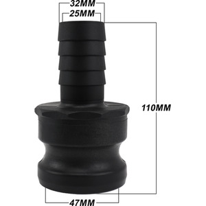 (2 inch) Camlock Adapter x (1.25 inch) Hose Tail - Black by DNA PACKAGING LTD