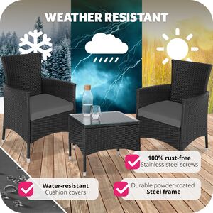 Rattan Garden Furniture Set Lucerne Two Sets Of Cushion Covers by tectake