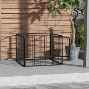Metal Pet Playpen Dog Kennel - Grey by PawHut