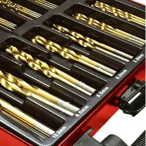 Lumberjack High Quality 99 Piece Titanium Coated HSS Drill Bits Set - Red by Lumberjack