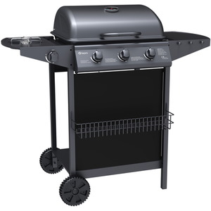 Hampton 3 Burner Gas BBQ Grill - Black by Tepro