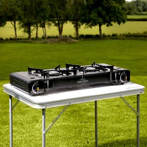 Odyssey Portable Camping Gas Stove Cooker Double - Black by Charles Bentley