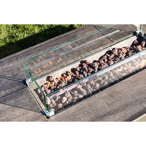 Outdoor Garden XL Rectangle Gas Fire Pit Table - Grey by Teamson Home