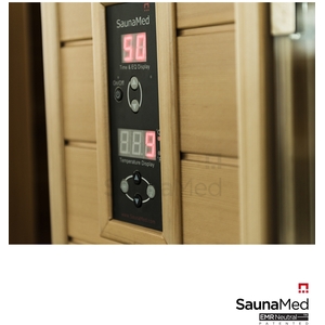 3 Person Indoor Classic Hemlock FAR Infrared Sauna EMR Neutral - Brown by SaunaMed