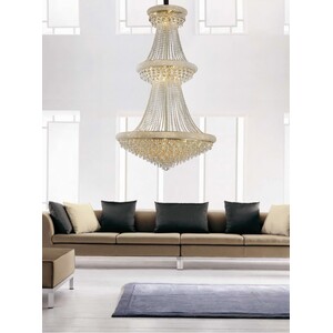 Alexandra Ceiling Pendant Chandelier 3 Tier 37 Light French Gold, Crystal - Gold