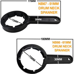 Black Plastic Drum Spanner for 61mm drum necks by DNA PACKAGING LTD