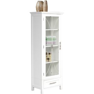 Teamson Home Wooden Bathroom Cabinet Standing Tall Storage White 7961 - White by Teamson Home
