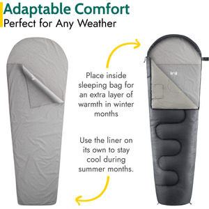Single Mummy Sleeping Bag Liner - Grey by Trail