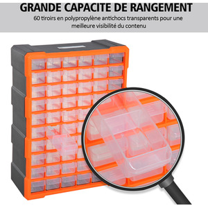 DURHAND 60 Drawers Wall Mount Storage Cabinet - Orange by DURHAND