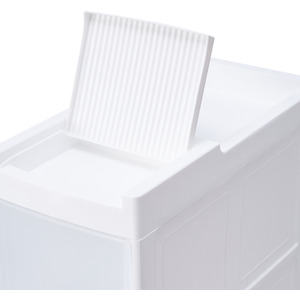 Four-Tier Mobile Plastic Drawer Cabinet - White / 19.5cm by Livingandhome