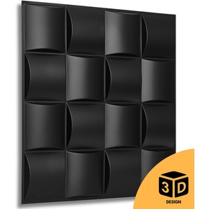 3D Wall Panels (50x50 cm) PVC Cladding Panel in Square Grid Lattice Design by NOVECRAFTO