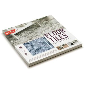 Floor Tiles Self-Adhesive Vinyl Flooring Kitchen Bathroom - Blue, White / Mosaic by D-C-Fix