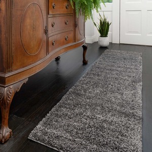 Soft Value Grey Shaggy Area Rug by The Rug House