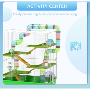 PawHut Large Pet House Cage with Tunnel Tube - Green by PawHut