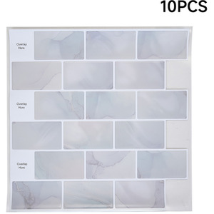 10Pcs Marble Effect Tile Stickers by Livingandhome