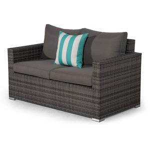 Giardino Sydney Rattan 2 Seater Loveseat Sofa - Grey by Giardino