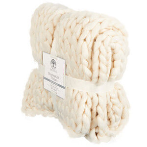 Divante Chunky Knit Throw - Ivory by Divante