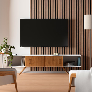 Wooden Slatted 3D Acoustic Wall Panelling by Home Treats