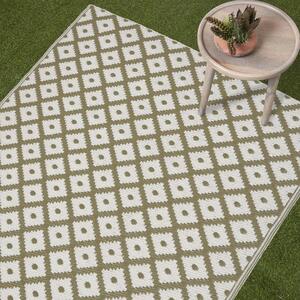 Homescapes Outdoor Rug Luxury Waterproof Reversible, Green May Geometric by Homescapes