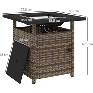 Outsunny 50,000 BTU Output Rattan Fire Pits for Garden by Outsunny