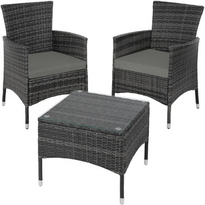 Rattan Garden Furniture Set Lucerne Two Sets Of Cushion Covers by tectake