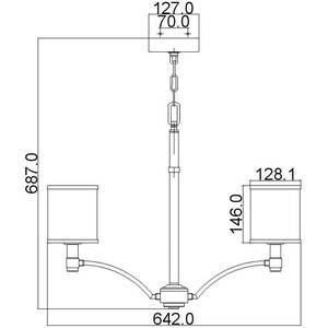 Prospect Park 5 Light Multi Arm Chandelier Satin Nickel, Chrome Finish, E27 - Satin Nickel