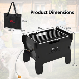 2-in-1 Camping Grill - Black by Costway