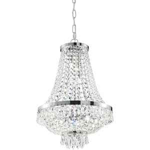 Caesar 9 Light Crystal Chandelier Chrome Finish, G9 - Chrome