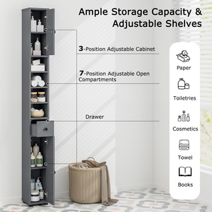 Freestanding Bathroom Cabinet - Grey by Costway