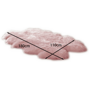 Livingandhome Irregular Shaped Shaggy Area Rug - Pink by Livingandhome