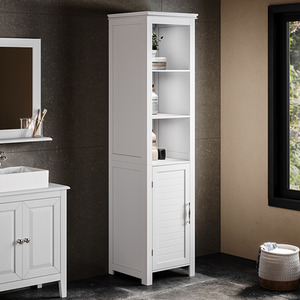 Freestanding Bathroom Tall Cabinet with Blind Door by Livingandhome