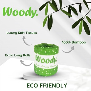 Woody - Tree-Free Premium 3 Ply Bamboo Toilet Rolls - White by Woody