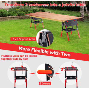 2-in-1 Folding Work Table Sawhorse by Costway