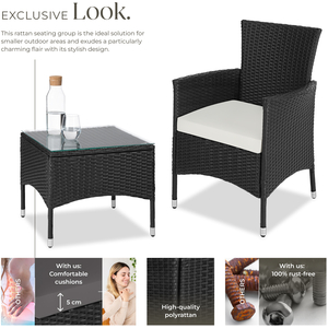 Rattan Garden Furniture Set Lucerne Two Sets Of Cushion Covers by tectake