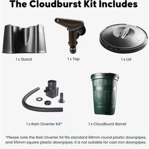 Cloudburst 200 Litre Water Butt Kit - Green by Cloudburst