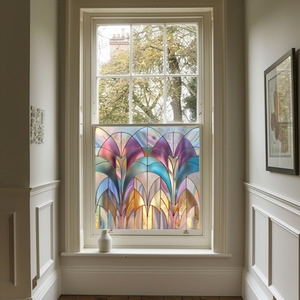Zeccone Art Deco Stained Glass Privacy Window Film by Creative Printing