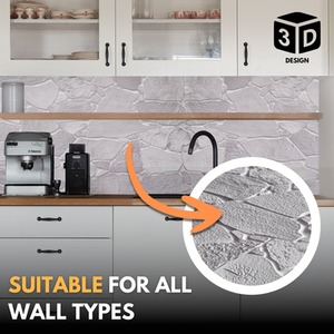 3D Wall Panels (96x48 cm) PVC Cladding Panel Wild Stone Effect by NOVECRAFTO